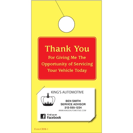 Asp Thank You Hang Tag, 4 1/4" X 8", 250 Per Pack, 4 1/4" X 8", 250 Per Pk Pk 710